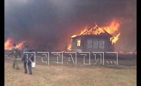 12 домов сгорели в селе Ивановское из-за травяного пожара