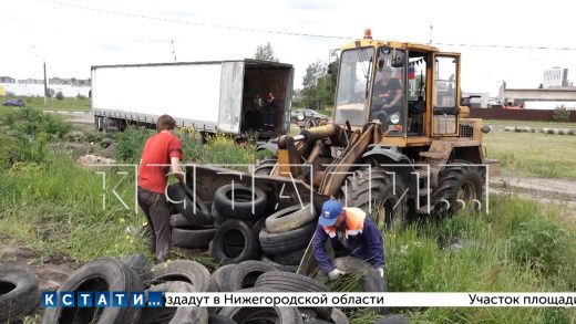 В Нижнем Новгороде старые шины превращаются в новые детские площадки