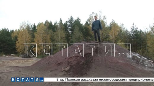 Безжизненное поле красного песка обнаружено в лесах рядом с химическими предприятиями Дзержинска