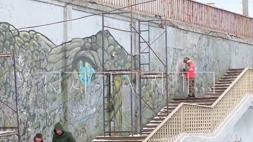 Граффити «Крокодил» может исчезнуть с подпорной стенки Канавинского моста