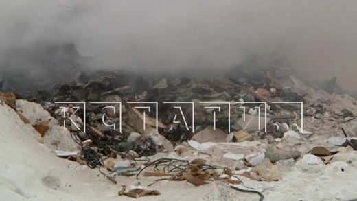 Пожар на нелегальной свалке в промзоне Дзержинска